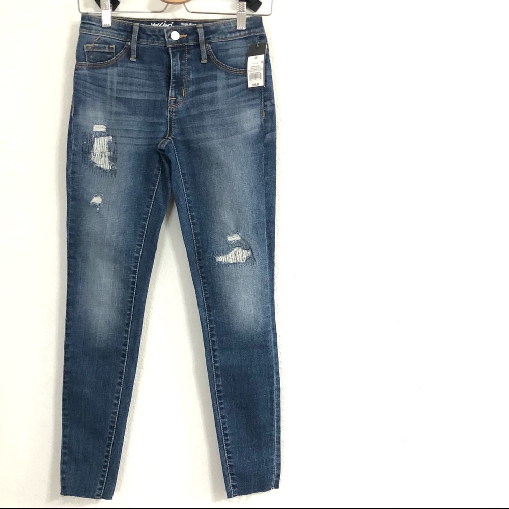 NWT Mossimo distressed High Rise Jeggings size small 24 00